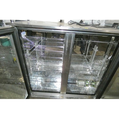 1206 - A commercial stainless steel bottle display fridge by Prodis approx 90x53x90cm