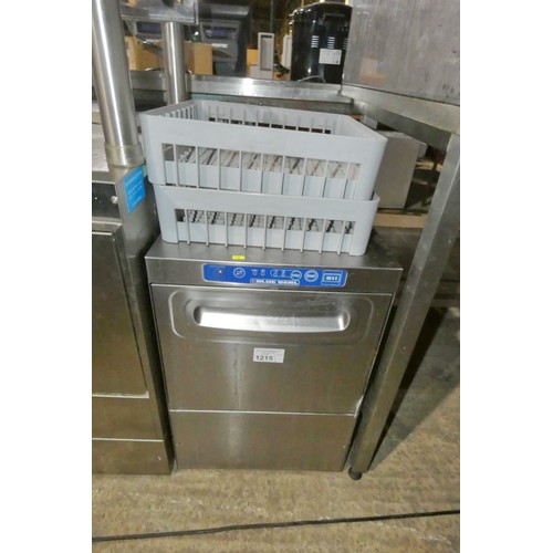 1215 - A small commercial stainless steel counter top glass washer by Blue seal type SG4E - trade