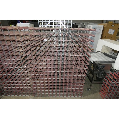 1238 - A large wooden wine rack for approx 220 bottles of wine size approx 130x170cm