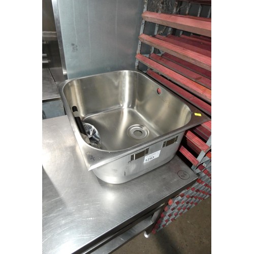 1243 - A commercial stainless steel deep sink bowl approx 50x40cm