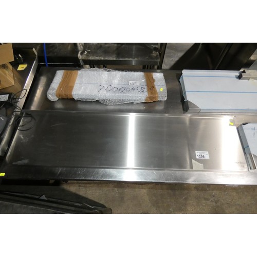 1256 - An unused commercial stainless steel wall shelf approx 120x30cm