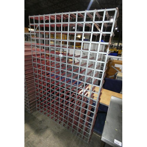 1270 - A large wooden wine rack for approx 216 wine bottles size approx 147x220cm