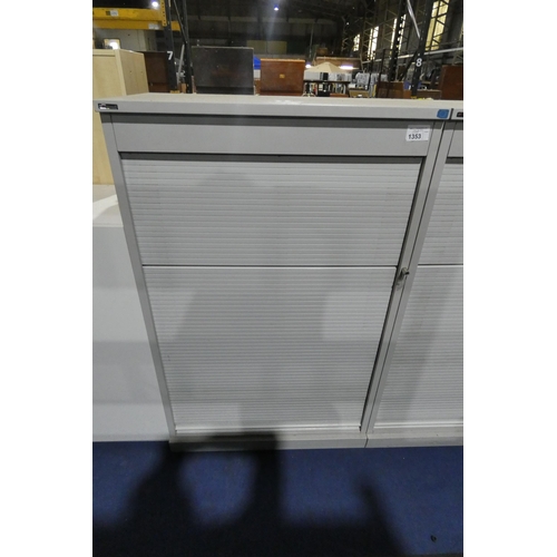 1353 - A grey metal shutter front cabinet by Triumph approx 96x153x49cm