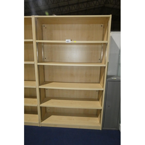 1367 - A light wood effect office book case approx 100x30x167cm