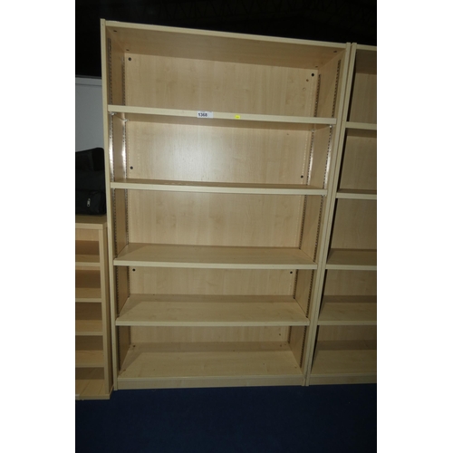 1368 - A light wood effect office book case approx 100x30x167cm