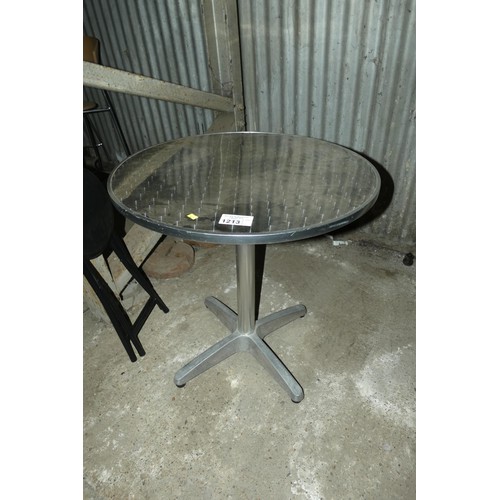 1213 - A cafe type round table approx 70cm