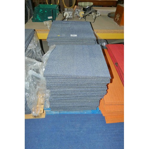 1402 - A quantity of approx 200 blue patterned carpet tiles approx 50x50cm