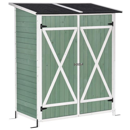 560 - An Outsuny garden storage shed tool organiser w / storage table, hooks and ground nails RRP £203 - S... 