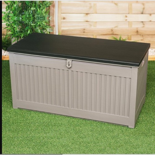 531 - 1 x Dakota Fields outdoor garden storage box with hasp and seat 272L RRP £58