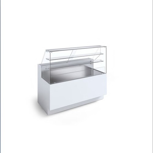 1235 - An unused commercial stainless steel serve over counter by Ciam of Italy, with anti fog screen, appr... 