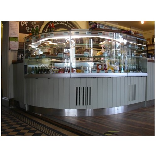 1236 - An unused commercial stainless steel curved/corner refrigerated serve over counter by Ciam of Italy,... 