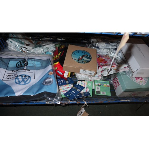 2649 - A quantity of various Volkswagen related items including bags, teapot, keyrings, a clock etc, Conten... 