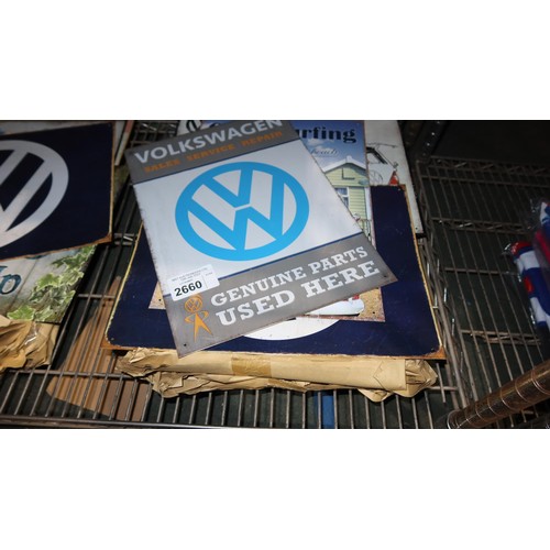 2660 - A large quantity of approx 40 various Volkswagen metal signs, please see pictures for more details