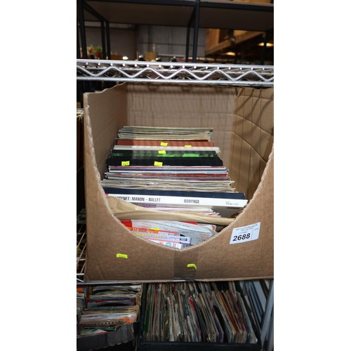 2688 - 1 box containing a quantity of various 33 & 45rpm records, please see pictures for more details