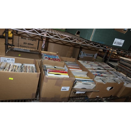 2699 - A quantity of various 45rpm records, contents of 1 shelf, please see pictures for more details