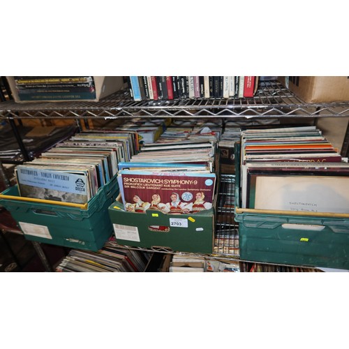 2703 - A quantity of various 33rpm records, contents of 1 shelf, please see pictures for more details