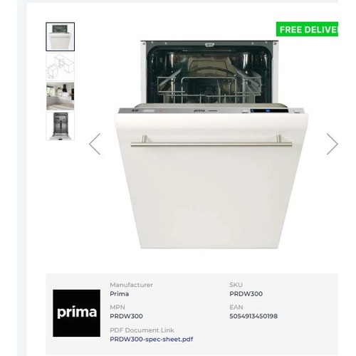 1161 - An unused slimline dishwasher by Prima type PRDW300. Retail approx £250