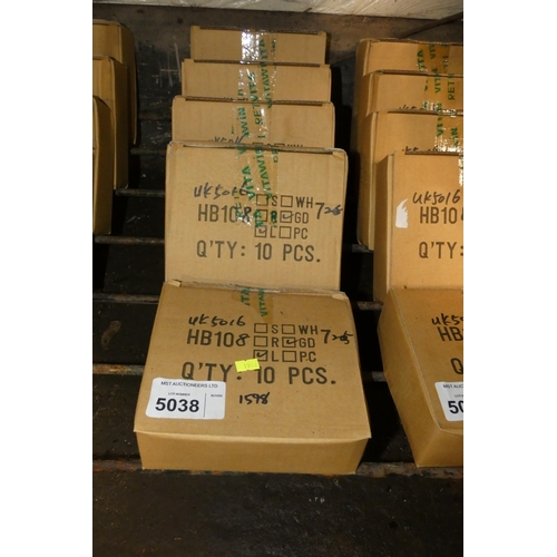 5038 - 5 x boxes of window handles - each box contains 10 handles (50 in total)