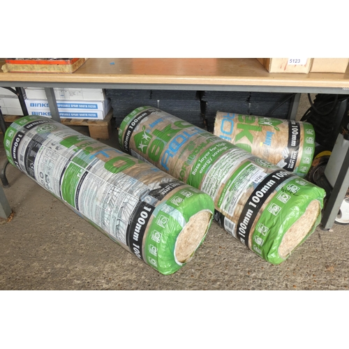 5126 - 3 x rolls of Knauf Eko 100mm insulation (2 x full rolls and 1 x part roll)