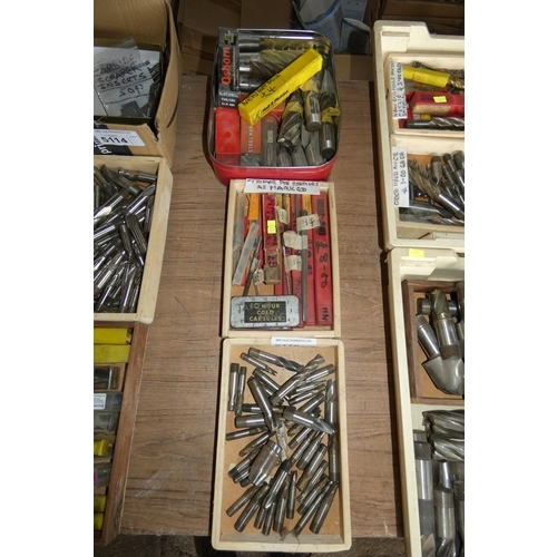 5115 - 3 boxes containing a quantity of various taper pin reamers, slot drills  etc