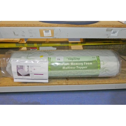 1 x Bamboo 5cm memory foam super king size mattress topper