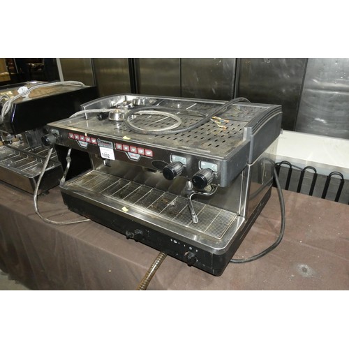 1092 - A commercial stainless steel 2 group coffee machine by Faema type E78 president, 3 phase, handles in... 