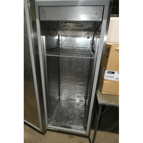 1139 - A commercial stainless steel single door fridge type SATN70-base - trade. Tested Working