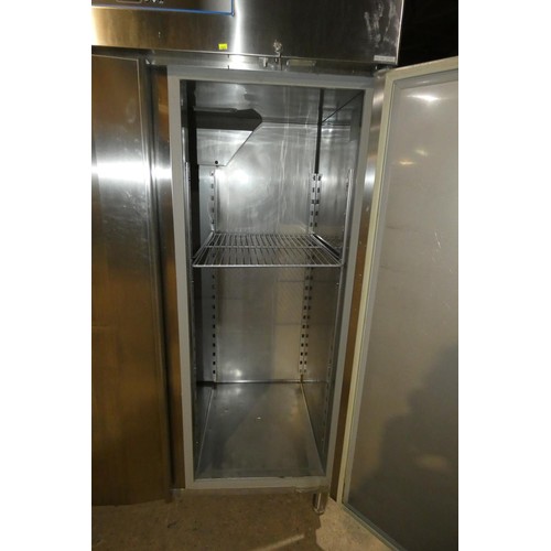 1144 - A large commercial stainless steel double door fridge by Polaris type F-plus TN 140 - trade.  Tested... 