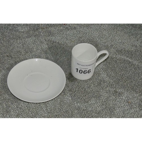 1066 - A quantity of white espresso cups and saucers, milk jug & sugar bowl by Cashmere