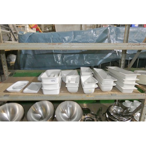 1070 - A quantity of various white crockery & oven proof dishes by Churchill