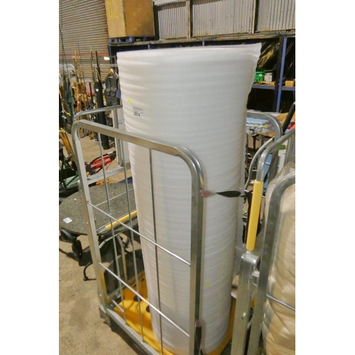 2074 - 1 x part roll of protective foam wrap - The wheeled cage is not included