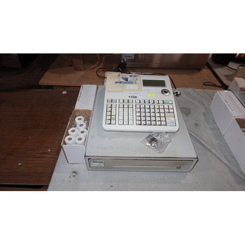 1108 - A Casio cash register type SE-SE-S2000, comes with various till rolls - trade. Tested Working