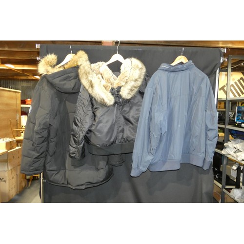 2757 - 3 x various coats comprising 2 x Tommy Hilfiger (both size 3XL) and 1 x BCBG size XXL