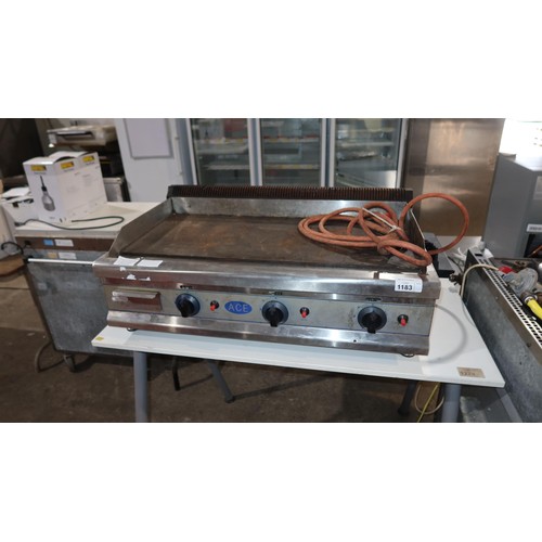 1183 - A commercial stainless steel portable table top gas fired griddle by Ace, LPG - trade