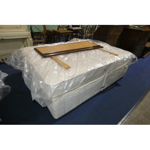 2766 - 1 x 4ft 6 inch double bed comprising of a Sealey two part divan base with 2 drawers, a Sealey 4ft 6 ... 