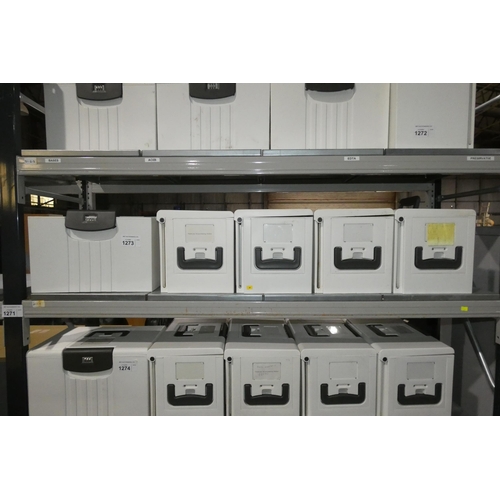 1273 - 5 x white document Hot box with combination lock