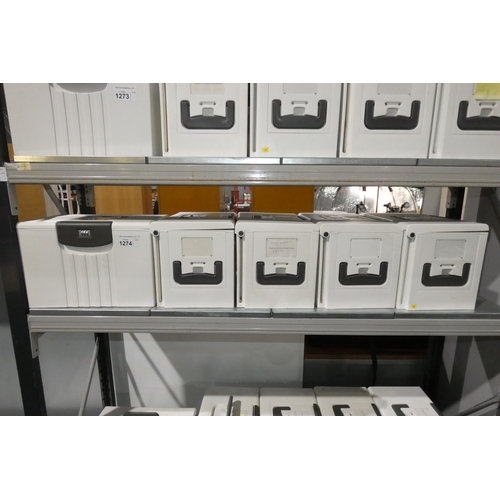 1274 - 5 x white document Hot box with combination lock