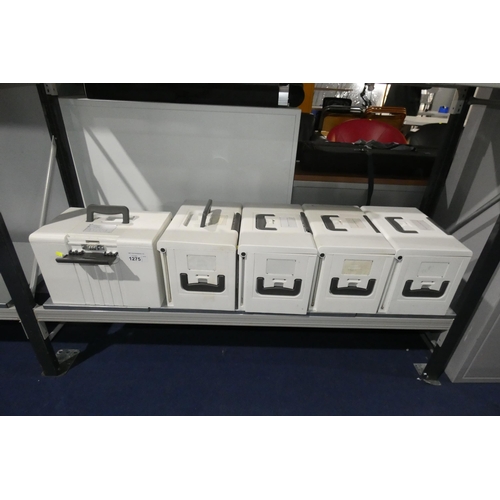 1275 - 5 x white document Hot box with combination lock