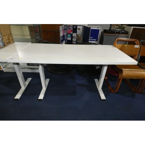 1320 - A white electric rise and fall table by Flexispot - missing power adaptor 150*75cm - trade