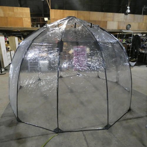 1184 - A round\dodecagon plastic transparent garden igloo, bubble, with case, diameter approx 3.5m