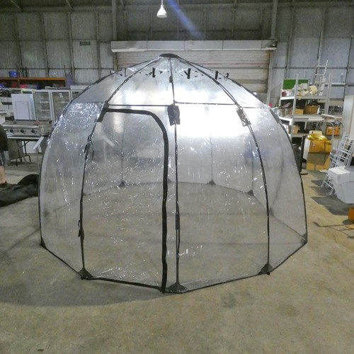 1184 - A round\dodecagon plastic transparent garden igloo, bubble, with case, diameter approx 3.5m