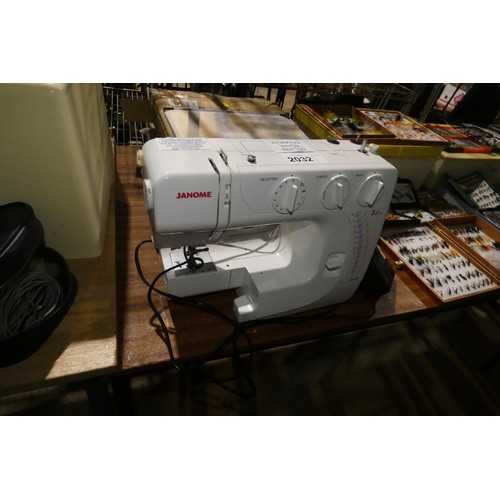 2032 - 1 x Janome J3-24 sewing machine 240v (part of plastic casing missing) and a small rodent / rabbit pe... 