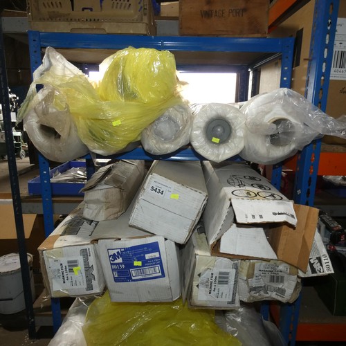 5434 - A quantity of various rolls of masking polythene film (for car spray painting)