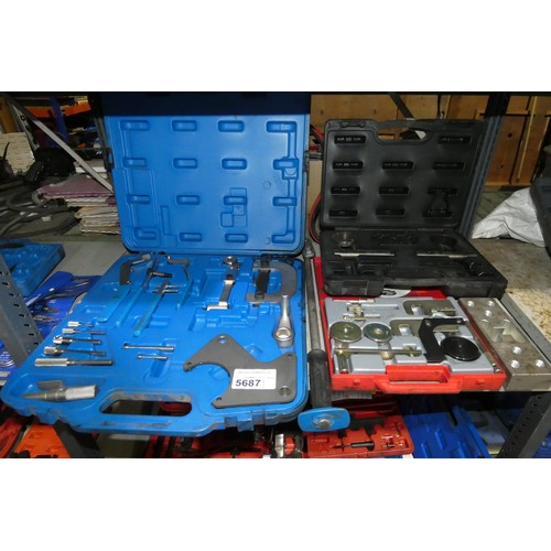 5687 - A quantity of specialist tools including a Bergen VAG engine timing tool kit, a Renault timing kit, ... 