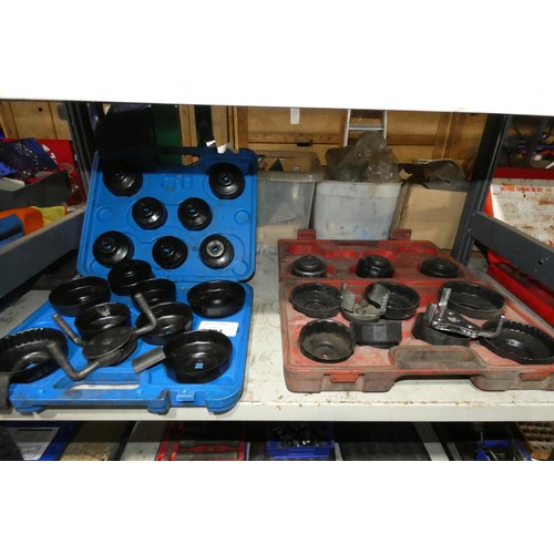 5691 - 3 x oil filter removal kits. Contents of 2 shelves