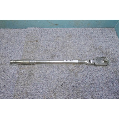 5752 - 1 x Snap On 1/2 inch drive flexi head ratchet approx 17.5 inch long