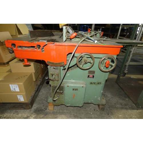 6081 - 1 x Robinson sliding table circular saw bench type ET. E. machine no. 329, 3ph