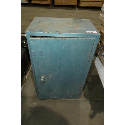 6184 - 1 x small blue metal single door cabinet approx 46 x 30 x 77cm high