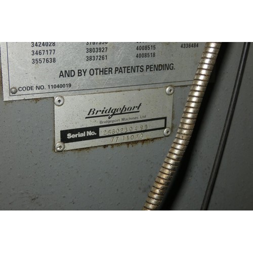 6210 - 1 x Bridgeport EZ TRAK DX vertical milling machine serial no 2680230495 / 7711076, 3 phase, bed size... 