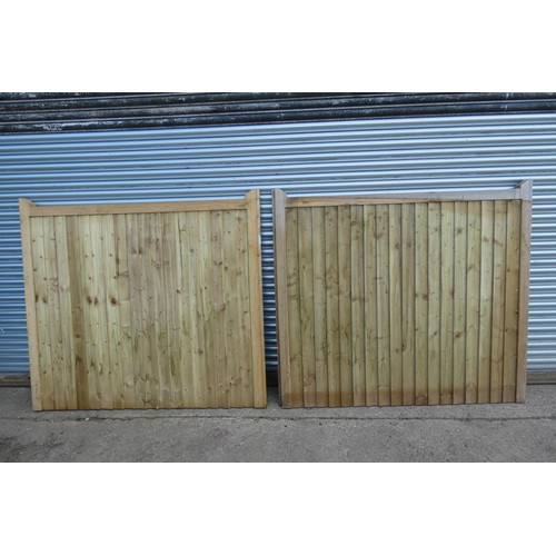 6316 - Two similar sized wooden driveway gates each measuring approx 199 x 180cm, not matching.